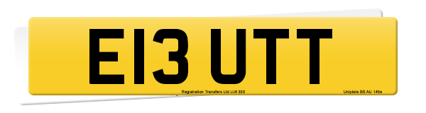 Registration number E13 UTT